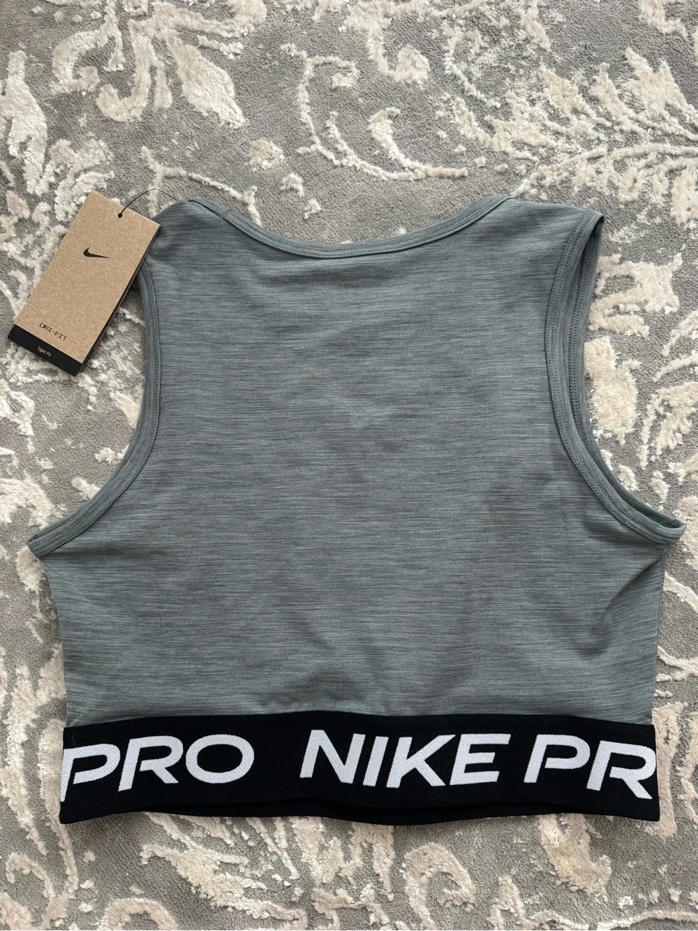 Nike Pro Grey Heather Cropped Training Tank